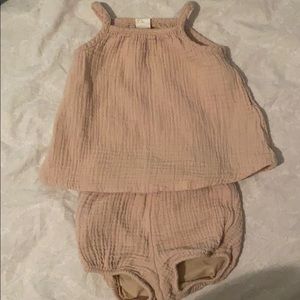H&M two piece light pink top and bloomers set